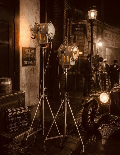 Lampa filmowa teatralna PRL Vintage loft zabytek