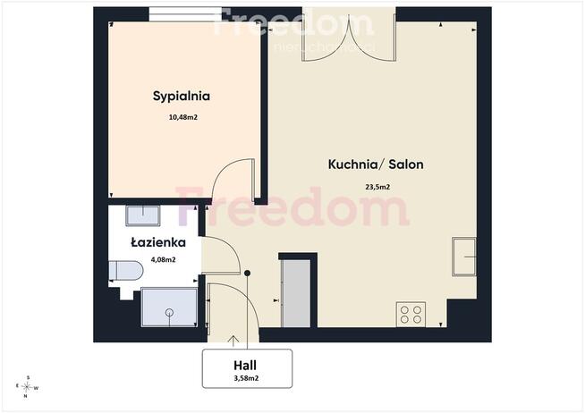 2 pokoje | 41,64m² | Wola | ul. Radziwie