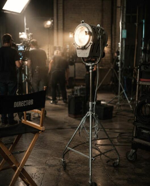 Lampa filmowa teatralna PRL Vintage loft zabytek