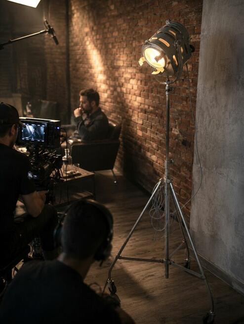 Lampa filmowa teatralna PRL Vintage loft zabytek