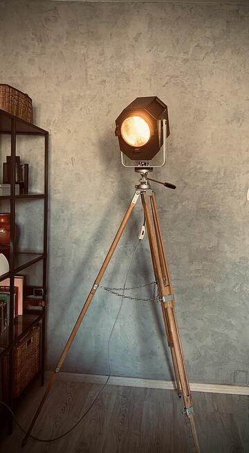 Lampa teatralna podłogowa PRL Vintage loft