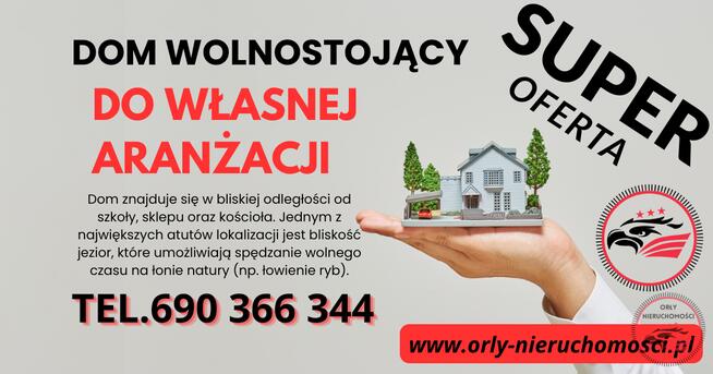 Dom z potencjałem w Lisewie Kościelnym, blisko jeziora