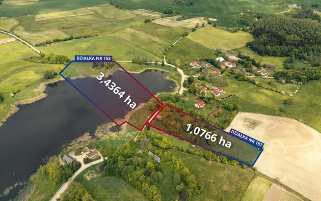 Działka inwestycyjna 1,07 ha w sąsiedztwie jeziora