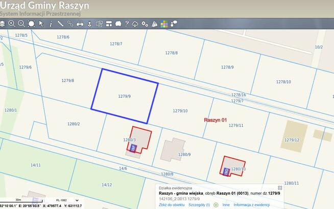Działka 1000 m² w Raszynie