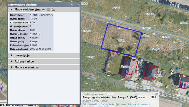 Działka 1000 m² w Raszynie