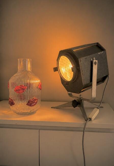 Lampa teatralna PRL loft Vintage