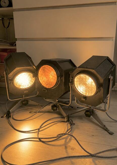 Lampa teatralna PRL loft Vintage