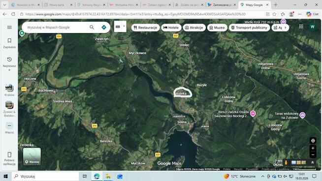Działka BUDOWLANA, Bieszczady, Bóbrka, k. SOLINA - 64 ary