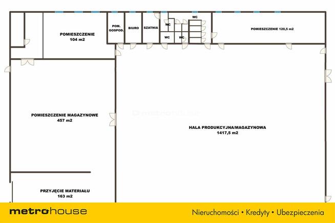 Hala 2409 m² - Produkcja i magazyny - 250 Kw