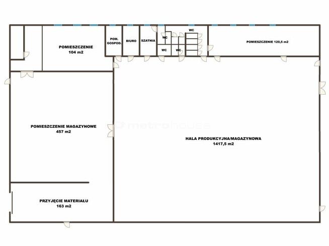 Hala 2409 m² - Produkcja i magazyny - 250 Kw