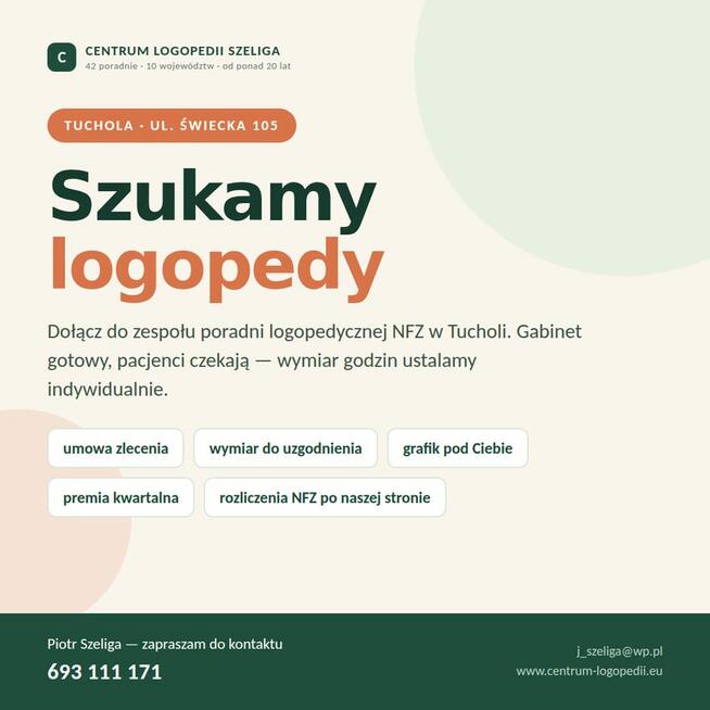 Dam pracę Logopeda / Neurologopeda