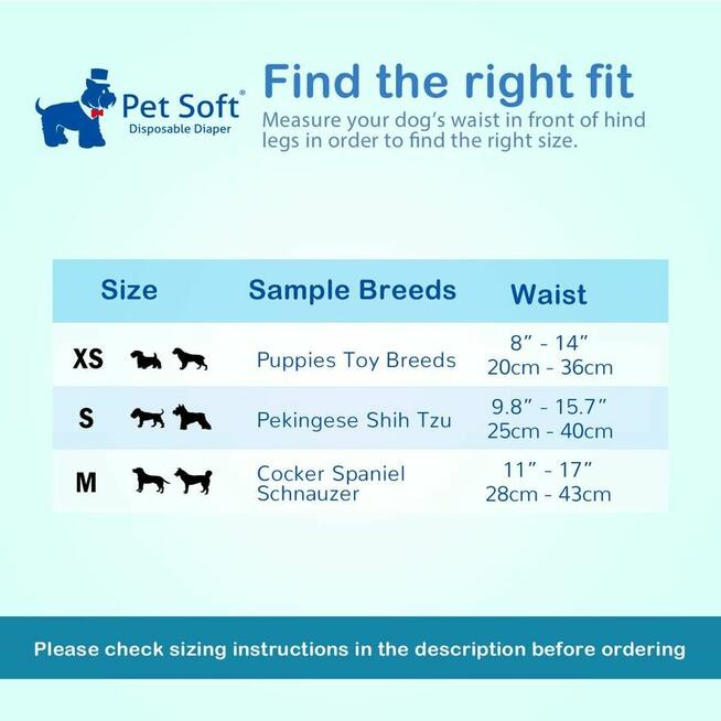 Pet Soft JEDNORAZOWE PIELUCHY DLA SUCZKI M 16-11kg 30-50cm k