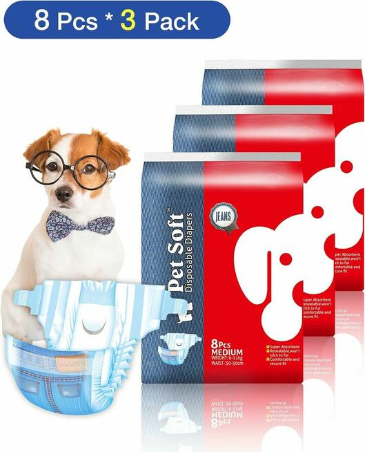 Pet Soft JEDNORAZOWE PIELUCHY DLA SUCZKI M 16-11kg 30-50cm k