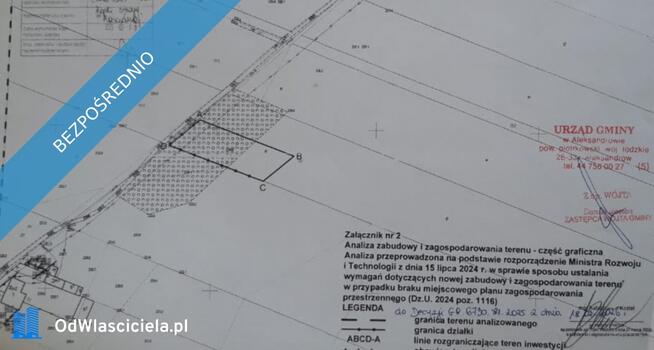 Duża szeroka działka 6.67ha wz na 4 domy media , cisza las