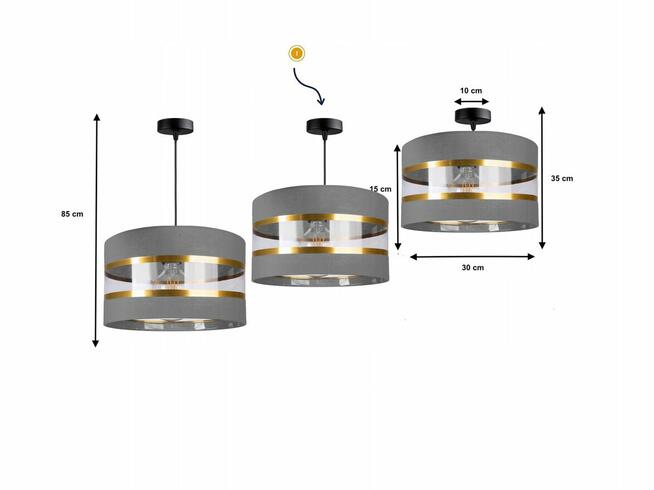 Lampa Wisząca Abażur Sufitowa Żyrandol Led Nowoczesna Loft E