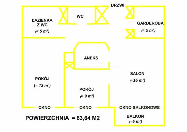 3 POKOJE 64 m² OSIEDLE LEŚNE FORT BEMA