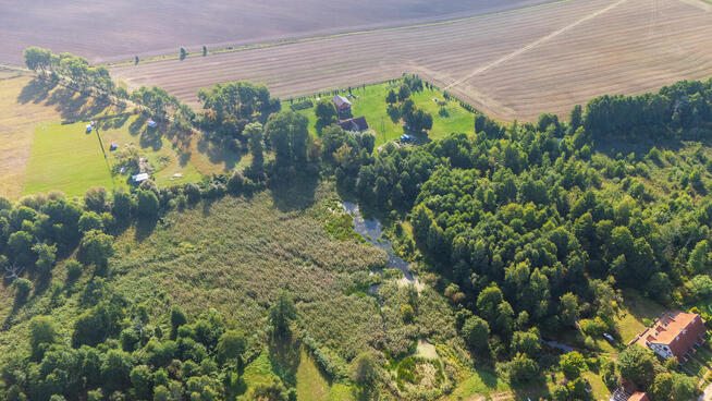 Działka 2 ha ze stawem i lasem nad rzeką | MPZP I Gołębiewo