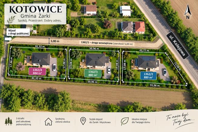 Działka budowlana 880 m² Kotowice 149 tys. zł