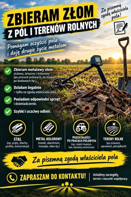 Złom z pól i terenów rolnych