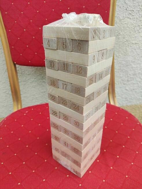 Jenga Yenga Gra Zręcznościowa Drewniane Klocki Drewniana
