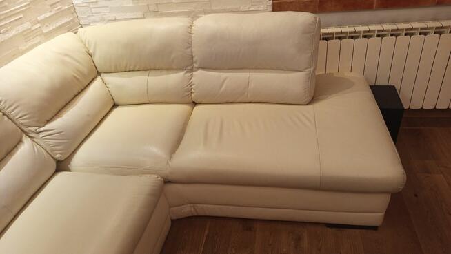 NAROŻNIK SKÓRA EKO BIAŁO KREMOWY