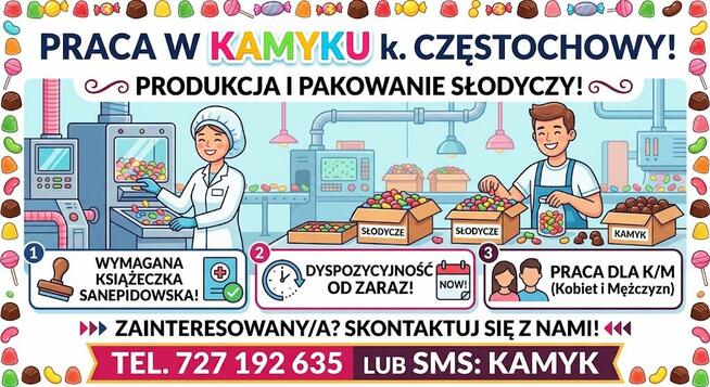 PRACA NA PRODUKCJI CIASTEK DLA M/K OD ZARAZ
