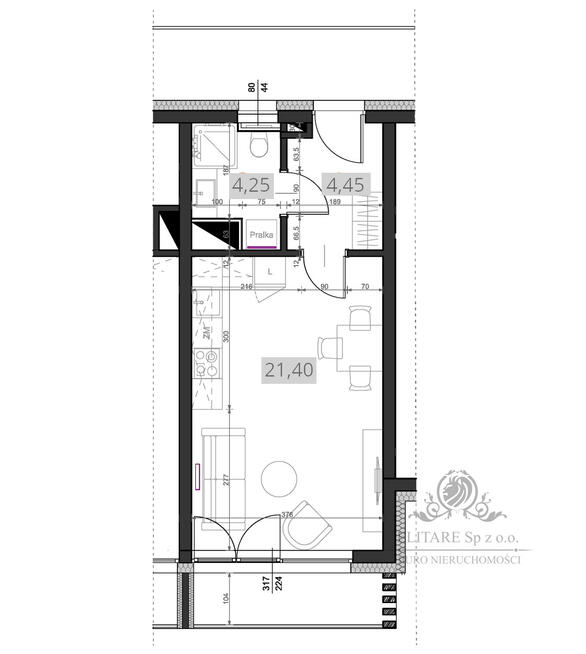 Krzyki/Klecina - Mieszkanie 30,10m2 1pok. z balkonem