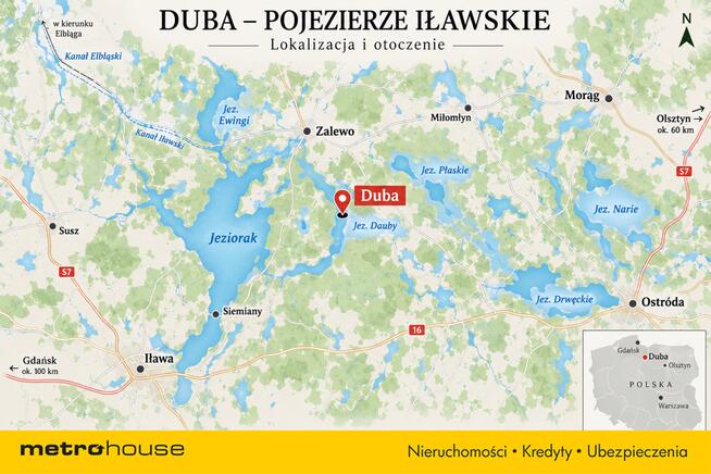 Działka nad jeziorami z WZ Duba Pojezierze