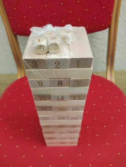Jenga Yenga Gra Zręcznościowa Drewniane Klocki Drewniana