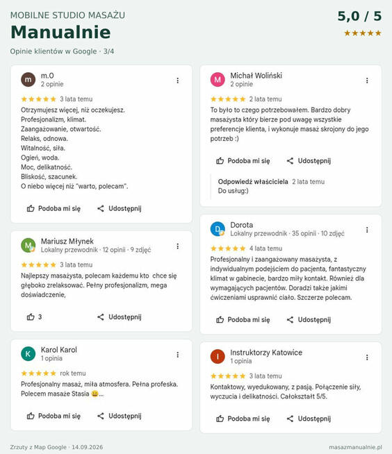 Masaż z dojazdem/stacjonarnie. Mobilny masażysta