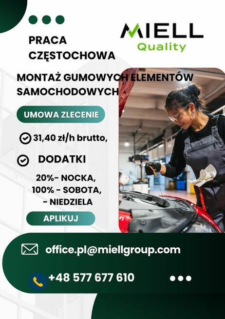 Praca w dziale montażu