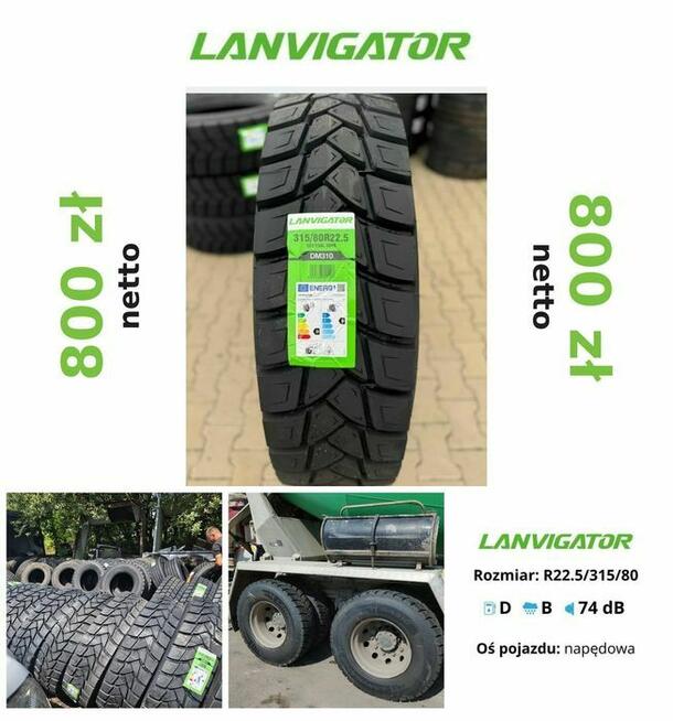 315/80R22.5 Opona ciężarowa Lanvigator DM310 Napęd Budowlany