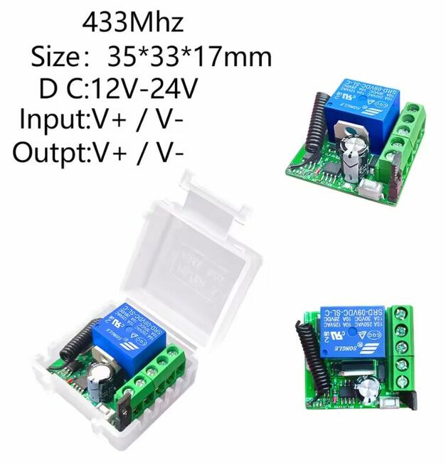 Przełącznik zdaln. sterowania z 2 pilotami 433 MHz