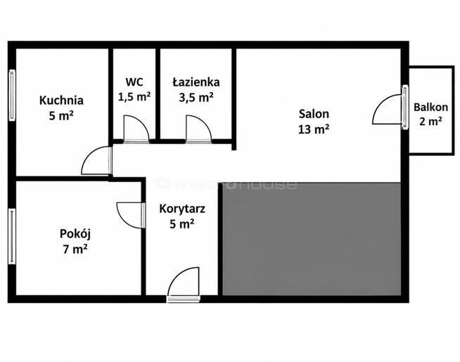 36 m² z balkonem 1 piętro Duży potencjał