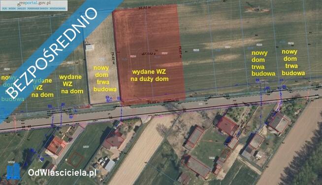 Działka budowlana 1865mkw Sieradz-Męcka Wola (BEZPOŚREDNIO)