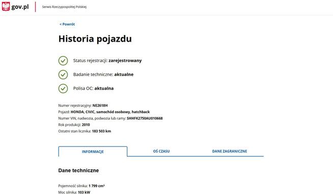 Honda Civic 1.8 Benzyna Moc 140KM Zarejestrowany Ubezpieczony