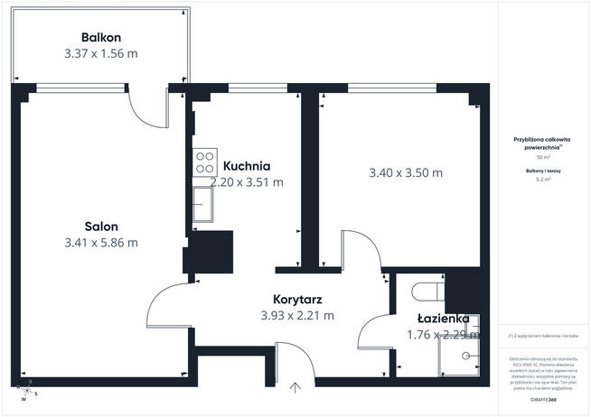 Mieszkanie 2 pokojowe, balkon, 1 piętro - Malinka