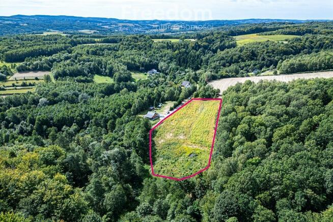 Działka 1,09 ha pod lasem | WZ w toku – Nawsie, cisza