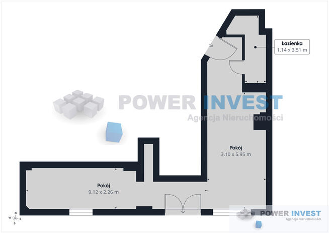 Nowe Młyny | 47,61 m², antresola i loftowy klimat