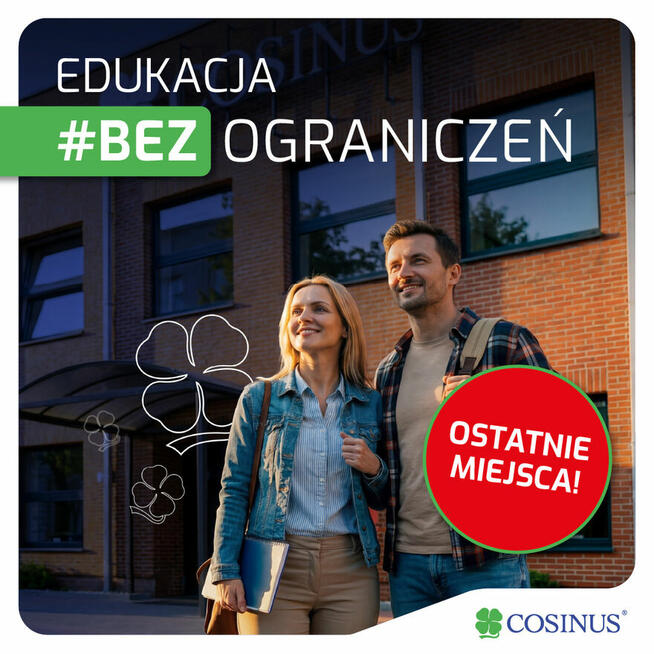 REKRUTACJA NADAL TRWA. Szkoła Policealna Cosinus w Łodzi