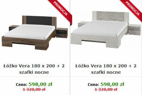 Łóżko Vera 180/200 + 2 stoliki nocne - 598 zł