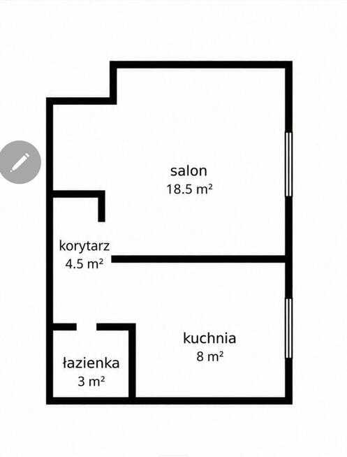 34 m² z potencjałem na 2 pokoje | ciche Koło | Obozowa 89
