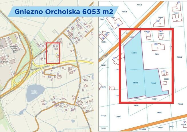 Działki inwestycyjne Gniezno Orcholska 2MN/U