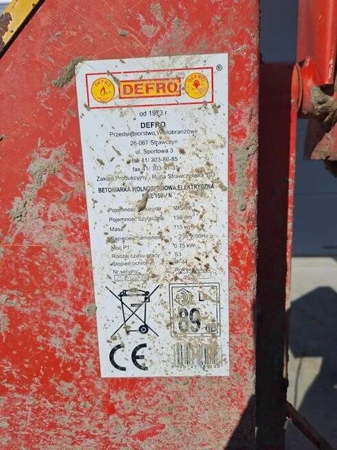 Betoniarka Defro na zasilanie 230