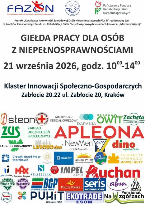 21.09.2026 Giełda Pracy dla Osób z Niepełnosprawnością
