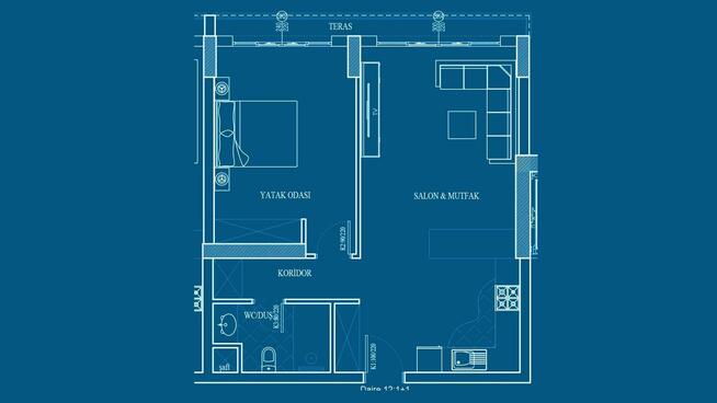 Apartament 1+1 64m2 w Girne, Cypr Północny