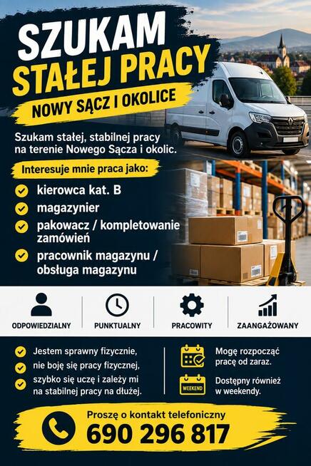 Szukam Pracy- Kierowca/Magazynier