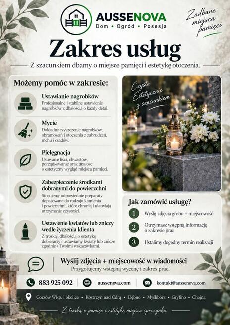 Pielęgnacja grobów • Mycie nagrobków • Kostka wokół grobu