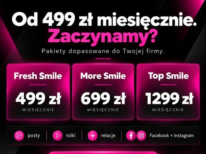 Prowadzenie Facebooka i Instagrama dla firm | rolki, grafiki