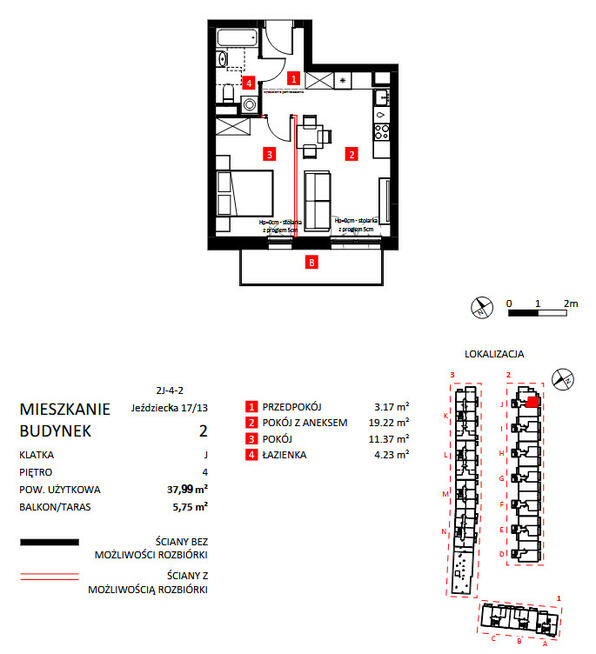REZERWACJA/Piękne mieszkanie 2 pokojowe z balkonem/Krzyki, Klecina